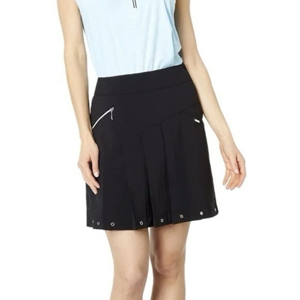Jamie Sadock Black Pleated Golf Pickleball Skort Zipper Size 16 Resortwear